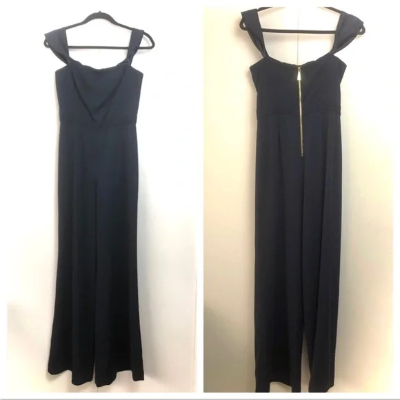 JAYGODFREY Off-Shoulder Black Jumpsuit